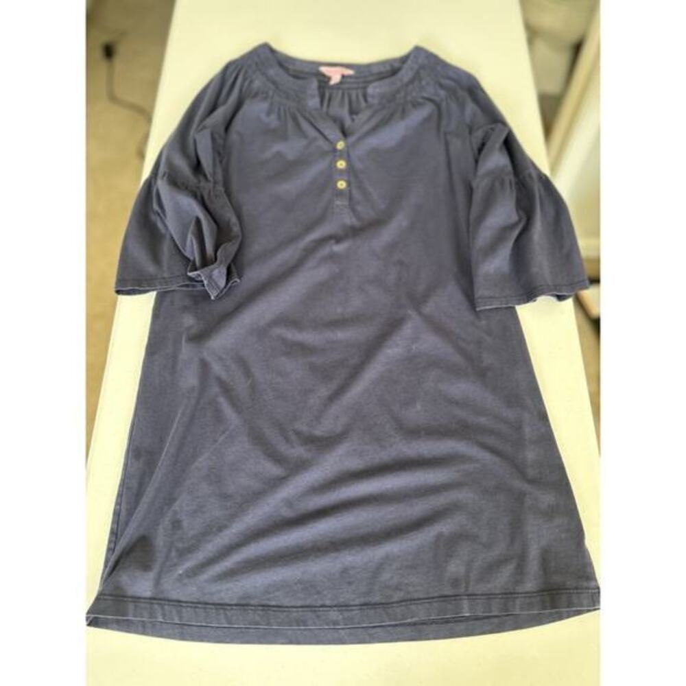 Lilly Pulitzer Teigen True Navy Bell Sleeve Mini Dress 30541 Small Preppy Beach - Picture 8 of 10